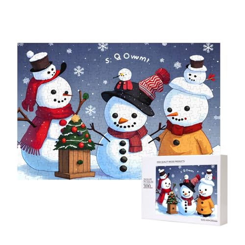 Phayah Q-Version Schneemann-Puzzle, 300 Teile für Puzzle, Holzpuzzle für Familie, Freunde, Heimdekoration, Wandkunst, 39,9 x 27,9 cm Phayah Q-Version Schneemann-Puzzle, 300 Teile für Puzzle, Holzpuzzle für Familie, Freunde, Heimdekoration, Wandkunst, 39,9 x 27,9 cm von PHAYAH
