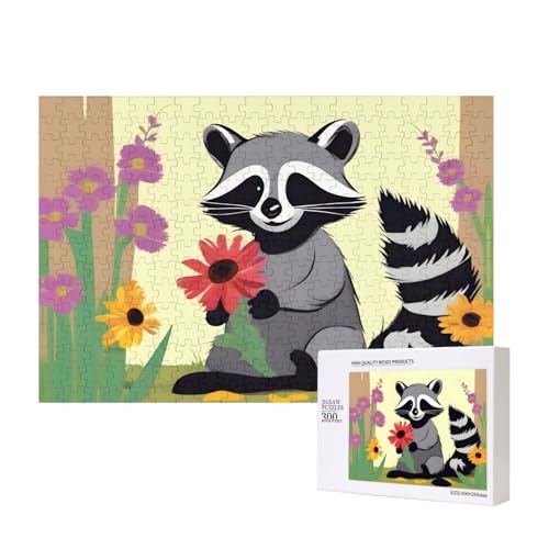 Phayah Raccoon with Flowers Puzzles 300 Piece For Jigsaw Puzzle Wooden Puzzle For Family Friend Home Decor Wall Art 15.7 X 11 Inch Phayah Raccoon with Flowers Puzzles 300 Piece For Jigsaw Puzzle Wooden Puzzle For Family Friend Home Decor Wall Art 15.7 X 11 Inch von PHAYAH