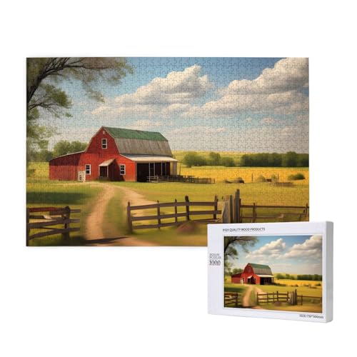 Phayah Ranch View Puzzles 1000 Teile für Puzzle, Holzpuzzle für Familie, Freunde, Heimdekoration, Wandkunst, 29,5 x 50 cm Phayah Ranch View Puzzles 1000 Teile für Puzzle, Holzpuzzle für Familie, Freunde, Heimdekoration, Wandkunst, 29,5 x 50 cm von PHAYAH