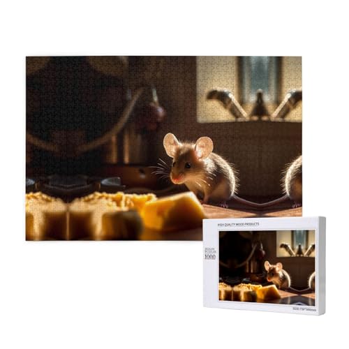 Phayah Ratten-Puzzle, 1000 Teile für Puzzle, Holzpuzzle für Familie, Freunde, Heimdekoration, Wandkunst, 75 x 50 cm Phayah Ratten-Puzzle, 1000 Teile für Puzzle, Holzpuzzle für Familie, Freunde, Heimdekoration, Wandkunst, 75 x 50 cm von PHAYAH