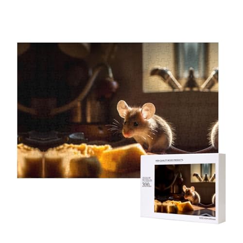 Phayah Ratten-Puzzle, 300 Teile für Puzzle, Holzpuzzle für Familie, Freunde, Heimdekoration, Wandkunst, 39 x 27 cm Phayah Ratten-Puzzle, 300 Teile für Puzzle, Holzpuzzle für Familie, Freunde, Heimdekoration, Wandkunst, 39 x 27 cm von PHAYAH