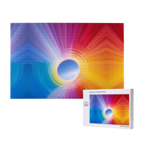 Phayah Regenbogen-Puzzle, 1000 Teile für Puzzle, Holzpuzzle für Familie, Freunde, Heimdekoration, Wandkunst, 75 x 50 cm von PHAYAH