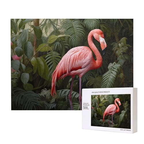 Phayah Regenwald-Flamingo-Puzzles für Erwachsene, 500 Teile, Kinderspielzeug, Intelligenzentwicklungsspielzeug, 20,4 x 38,1 cm von PHAYAH
