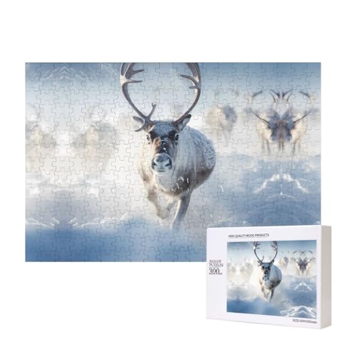 Phayah Rentier-Puzzle, 300 Teile, für Puzzle, Holzpuzzle für Familie, Freunde, Heimdekoration, Wandkunst, 39 x 27 cm Phayah Rentier-Puzzle, 300 Teile, für Puzzle, Holzpuzzle für Familie, Freunde, Heimdekoration, Wandkunst, 39 x 27 cm von PHAYAH