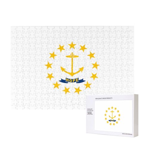 Phayah Rhode Island State Flag Pattern Puzzle Unique Jigsaw Wall Art Picture for Home Decoration 300 Pcs von PHAYAH