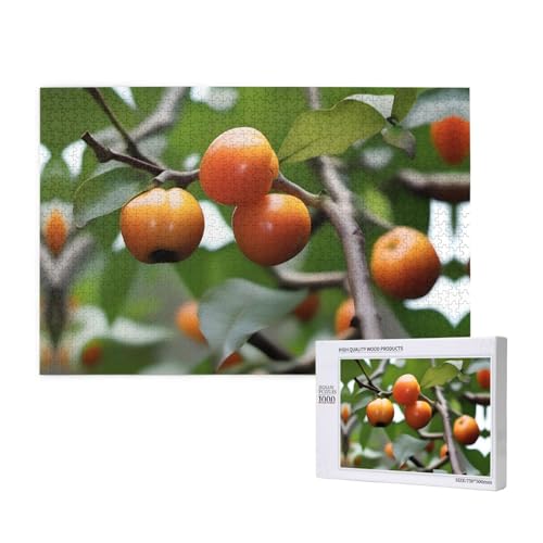 Phayah Ripe Persimmon Puzzles 1000 Teile für Puzzle, Holzpuzzle für Familie, Freunde, Heimdekoration, Wandkunst, 75 x 50 cm von PHAYAH