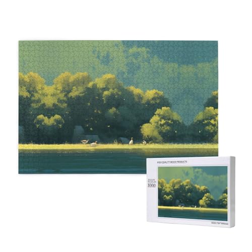 Phayah Riverside Mallard Puzzles 1000 Teile für Puzzle, Holzpuzzle für Familie, Freunde, Heimdekoration, Wandkunst, 75 x 50 cm Phayah Riverside Mallard Puzzles 1000 Teile für Puzzle, Holzpuzzle für Familie, Freunde, Heimdekoration, Wandkunst, 75 x 50 cm von PHAYAH