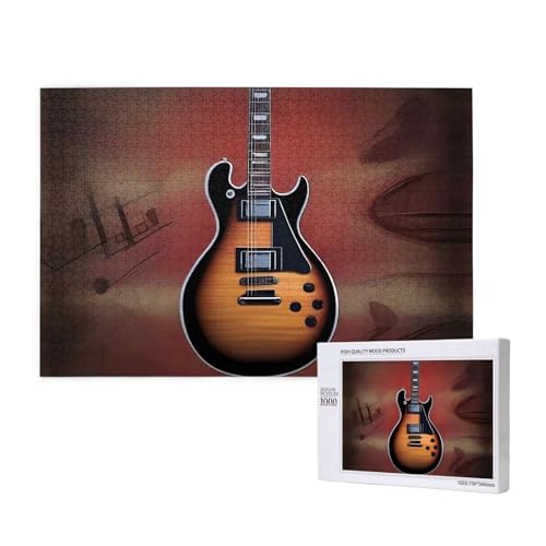 Phayah Rock-Gitarren-Puzzle, 1000 Teile für Puzzle, Holzpuzzle für Familie, Freunde, Heimdekoration, Wandkunst, 75 x 50 cm Phayah Rock-Gitarren-Puzzle, 1000 Teile für Puzzle, Holzpuzzle für Familie, Freunde, Heimdekoration, Wandkunst, 75 x 50 cm von PHAYAH