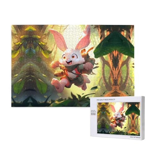 Phayah Roger Kaninchen-Puzzle, 1000 Teile für Puzzle, Holzpuzzle für Familie, Freunde, Heimdekoration, Wandkunst, 75 x 50 cm Phayah Roger Kaninchen-Puzzle, 1000 Teile für Puzzle, Holzpuzzle für Familie, Freunde, Heimdekoration, Wandkunst, 75 x 50 cm von PHAYAH