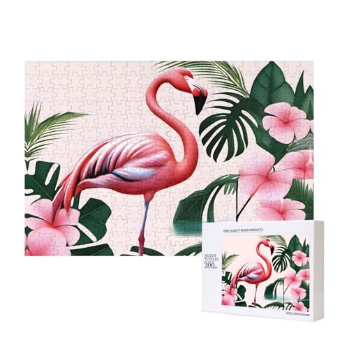 Phayah Romantisches Flamingo-Puzzle, 300 Teile, für Puzzle, Holzpuzzle für Familie, Freunde, Heimdekoration, Wandkunst, 39 x 27 cm Phayah Romantisches Flamingo-Puzzle, 300 Teile, für Puzzle, Holzpuzzle für Familie, Freunde, Heimdekoration, Wandkunst, 39 x 27 cm von PHAYAH