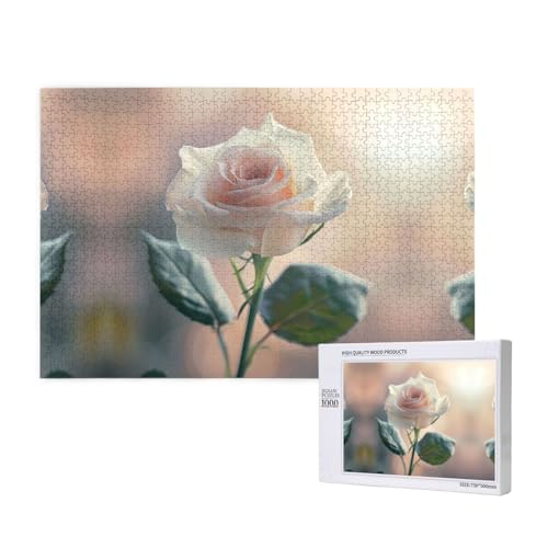 Phayah Rosen-Puzzle, 1000 Teile für Puzzle, Holzpuzzle für Familie, Freunde, Heimdekoration, Wandkunst, 75 x 50 cm Phayah Rosen-Puzzle, 1000 Teile für Puzzle, Holzpuzzle für Familie, Freunde, Heimdekoration, Wandkunst, 75 x 50 cm von PHAYAH