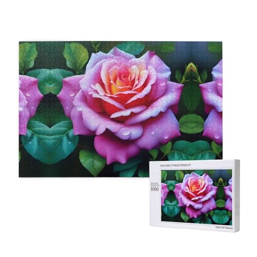 Phayah Rosenblüten-Puzzle, 1000 Teile für Puzzle, Holzpuzzle für Familie, Freunde, Heimdekoration, Wandkunst, 75 x 50 cm Phayah Rosenblüten-Puzzle, 1000 Teile für Puzzle, Holzpuzzle für Familie, Freunde, Heimdekoration, Wandkunst, 75 x 50 cm von PHAYAH