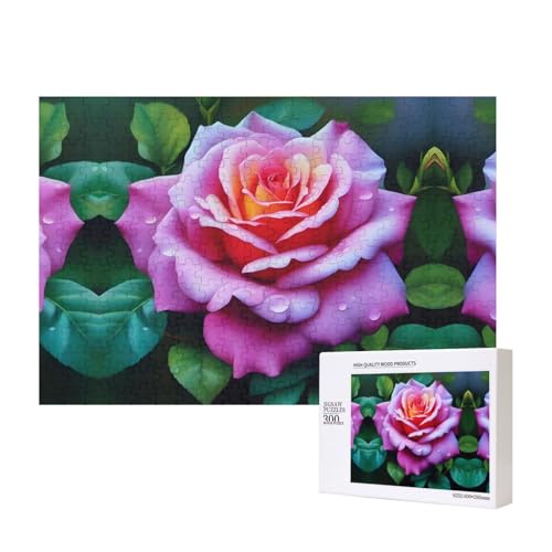 Phayah Rosenblüten-Puzzle, 300 Teile für Puzzle, Holzpuzzle für Familie, Freunde, Heimdekoration, Wandkunst, 39 x 28 cm Phayah Rosenblüten-Puzzle, 300 Teile für Puzzle, Holzpuzzle für Familie, Freunde, Heimdekoration, Wandkunst, 39 x 28 cm von PHAYAH