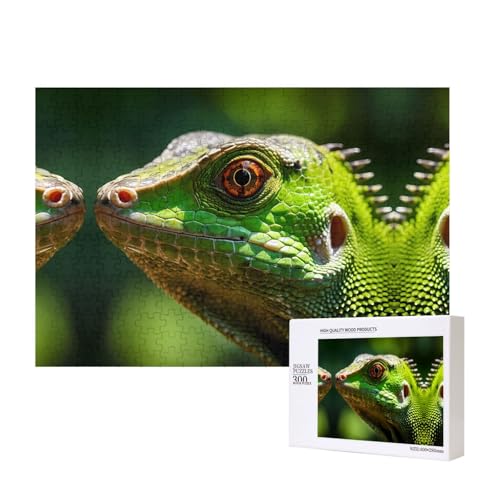 Phayah Rotäugiges Chamäleon-Puzzle, 300 Teile, für Puzzle, Holzpuzzle für Familie, Freunde, Heimdekoration, Wandkunst, 39 x 27 cm Phayah Rotäugiges Chamäleon-Puzzle, 300 Teile, für Puzzle, Holzpuzzle für Familie, Freunde, Heimdekoration, Wandkunst, 39 x 27 cm von PHAYAH