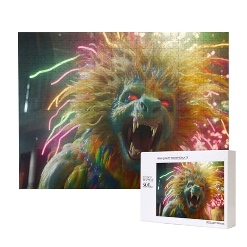 Phayah Rotäugiges Monster-Puzzle für Erwachsene, 500 Teile, Heimdekoration, Geburtstagsparty für Männer und Frauen, 50,4 x 38,1 cm von PHAYAH