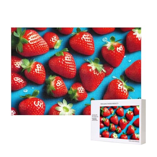 Phayah Rote Erdbeer-Puzzles, 300 Teile, für Puzzle, Holzpuzzle für Familie, Freunde, Heimdekoration, Wandkunst, 39 x 27 cm Phayah Rote Erdbeer-Puzzles, 300 Teile, für Puzzle, Holzpuzzle für Familie, Freunde, Heimdekoration, Wandkunst, 39 x 27 cm von PHAYAH