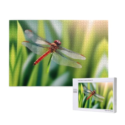 Phayah Rote Libellen-Puzzle, 1000 Teile für Puzzle, Holzpuzzle für Familie, Freunde, Heimdekoration, Wandkunst, 75 x 50 cm Phayah Rote Libellen-Puzzle, 1000 Teile für Puzzle, Holzpuzzle für Familie, Freunde, Heimdekoration, Wandkunst, 75 x 50 cm von PHAYAH