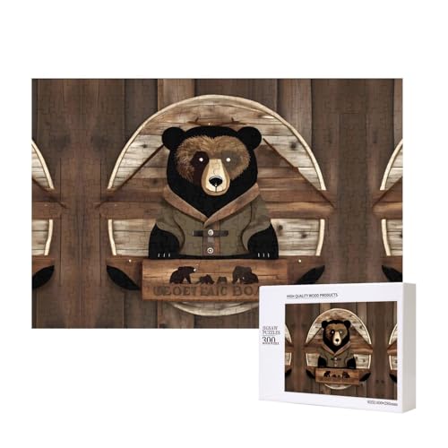 Phayah Rustikales Bären-Puzzle für Erwachsene, 300 Teile, Heimdekoration, Geburtstagsparty für Männer und Frauen, 40 x 27,9 cm Phayah Rustikales Bären-Puzzle für Erwachsene, 300 Teile, Heimdekoration, Geburtstagsparty für Männer und Frauen, 40 x 27,9 cm von PHAYAH