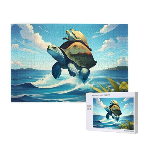 Phayah Schildkröte, Ozean, Meer-Puzzle, 1000 Teile, Holzpuzzle für Familie, Freunde, Heimdekoration, Wandkunst, 75 x 50 cm Phayah Schildkröte, Ozean, Meer-Puzzle, 1000 Teile, Holzpuzzle für Familie, Freunde, Heimdekoration, Wandkunst, 75 x 50 cm von PHAYAH