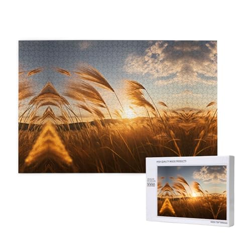 Phayah Schilfrohr-Puzzle, 1000 Teile, für Holzpuzzle, für Familie, Freunde, Heimdekoration, Wandkunst, 75 x 50 cm Phayah Schilfrohr-Puzzle, 1000 Teile, für Holzpuzzle, für Familie, Freunde, Heimdekoration, Wandkunst, 75 x 50 cm von PHAYAH