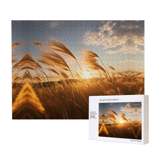 Phayah Schilfrohr-Puzzle, 500 Teile, für Puzzle, Holzpuzzle für Familie, Freunde, Heimdekoration, Wandkunst, 500 x 38 cm von PHAYAH