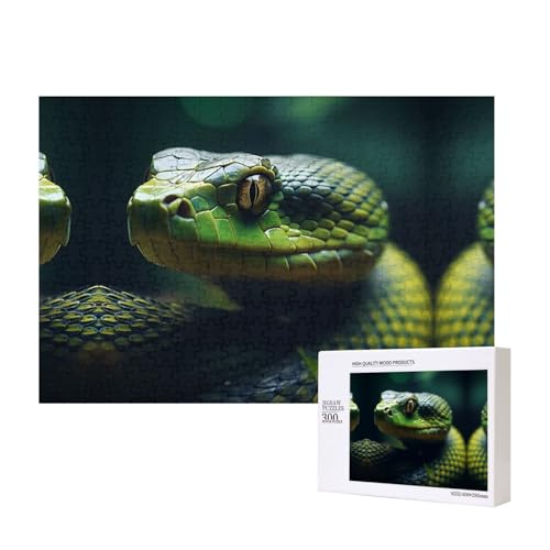 Phayah Schlangen-Puzzle, 300 Teile für Puzzle, Holzpuzzle für Familie, Freunde, Heimdekoration, Wandkunst, 39,9 x 27,9 cm von PHAYAH
