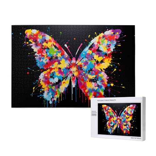 Phayah Schmetterlingspuzzle für Erwachsene, 1000 Teile, Heimdekoration, Geburtstagsparty für Männer und Frauen, 75 x 50 cm Phayah Schmetterlingspuzzle für Erwachsene, 1000 Teile, Heimdekoration, Geburtstagsparty für Männer und Frauen, 75 x 50 cm von PHAYAH