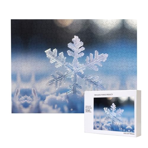 Phayah Schneeflocken-Puzzle, 500 Teile, für Puzzle, Holzpuzzle für Familie, Freunde, Heimdekoration, Wandkunst, 50,4 x 38,1 cm von PHAYAH