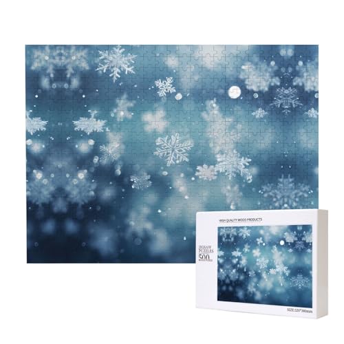 Phayah Schneeflocken-Puzzle, 500 Teile, für Puzzle, Holzpuzzle für Familie, Freunde, Heimdekoration, Wandkunst, 50 x 38 cm Phayah Schneeflocken-Puzzle, 500 Teile, für Puzzle, Holzpuzzle für Familie, Freunde, Heimdekoration, Wandkunst, 50 x 38 cm von PHAYAH