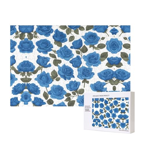 Phayah Schöne blaue Rosen, Puzzle, 300 Teile, Holzpuzzle für Familie, Freunde, Heimdekoration, Wandkunst, 15,7 x 27,9 cm Phayah Schöne blaue Rosen, Puzzle, 300 Teile, Holzpuzzle für Familie, Freunde, Heimdekoration, Wandkunst, 15,7 x 27,9 cm von PHAYAH