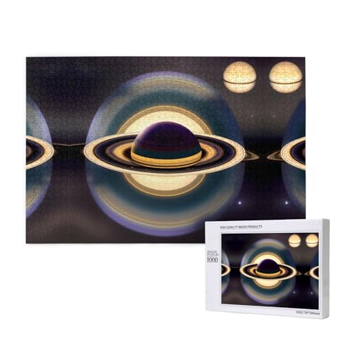 Phayah Schönes Saturn-Puzzle für Erwachsene, 1000 Teile, Heimdekoration, Geburtstagsparty für Männer und Frauen, 29,5 x 50 cm von PHAYAH
