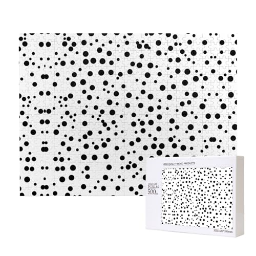 Phayah Schwarz-weißes Punktemuster, Puzzle, einzigartiges Puzzle, Wandkunst-Bild für Heimdekoration, 500 Stück von PHAYAH