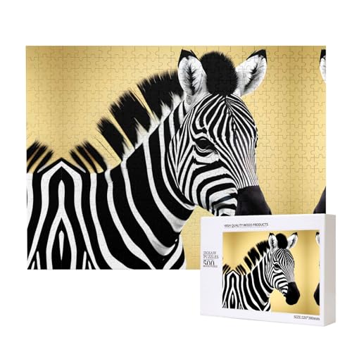 Phayah Schwarz-weißes Zebra-Puzzle für Erwachsene, 500 Teile, Heimdekoration, Geburtstagsparty für Männer und Frauen, 50,4 x 38,1 cm Phayah Schwarz-weißes Zebra-Puzzle für Erwachsene, 500 Teile, Heimdekoration, Geburtstagsparty für Männer und Frauen, 50,4 x 38,1 cm von PHAYAH