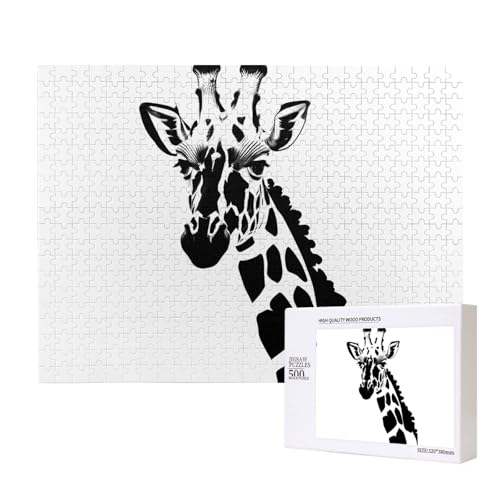 Phayah Schwarze und weiße Giraffen-Puzzles für Erwachsene, 500 Teile, Heimdekoration, Geburtstagsparty für Männer und Frauen, 20,4 x 38,1 cm Phayah Schwarze und weiße Giraffen-Puzzles für Erwachsene, 500 Teile, Heimdekoration, Geburtstagsparty für Männer und Frauen, 20,4 x 38,1 cm von PHAYAH