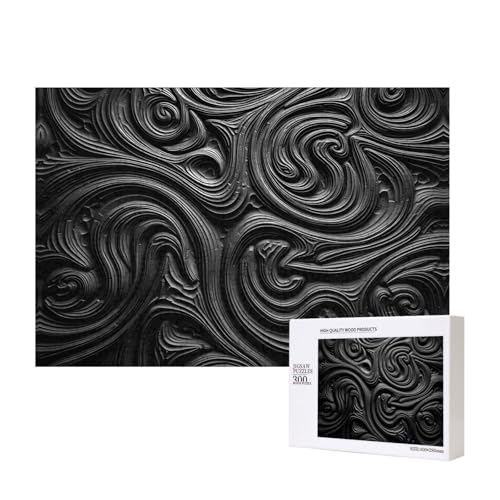 Phayah Schwarzes Reliefmuster-Puzzle, einzigartiges Puzzle, Wandkunst-Bild für Heimdekoration, 300 Stück von PHAYAH