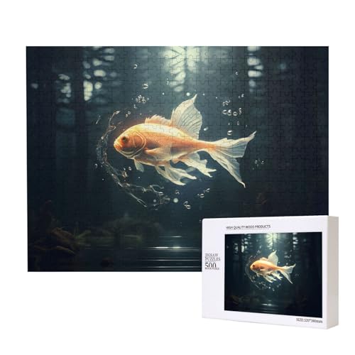 Phayah Schwimmfisch-Puzzles für Erwachsene, 500 Teile, Heimdekoration, Geburtstagsparty, für Männer und Frauen, 20,4 x 38,1 cm Phayah Schwimmfisch-Puzzles für Erwachsene, 500 Teile, Heimdekoration, Geburtstagsparty, für Männer und Frauen, 20,4 x 38,1 cm von PHAYAH