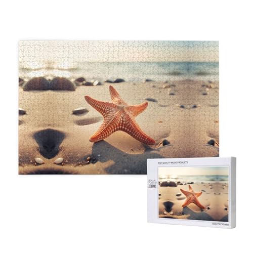 Phayah Seestern-Puzzle, 1000 Teile für Puzzle, Holzpuzzle für Familie, Freunde, Heimdekoration, Wandkunst, 75 x 50 cm von PHAYAH