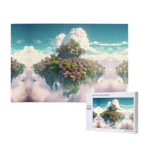 Phayah Sky Castle Puzzles 1000 Teile für Puzzle, Holzpuzzle für Familie, Freunde, Heimdekoration, Wandkunst, 75 x 50 cm Phayah Sky Castle Puzzles 1000 Teile für Puzzle, Holzpuzzle für Familie, Freunde, Heimdekoration, Wandkunst, 75 x 50 cm von PHAYAH