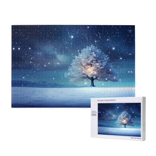 Phayah Snowy Christmas Eve Puzzles 1000 Teile für Puzzle, Holzpuzzle für Familie, Freunde, Heimdekoration, Wandkunst, 75 x 50 cm Phayah Snowy Christmas Eve Puzzles 1000 Teile für Puzzle, Holzpuzzle für Familie, Freunde, Heimdekoration, Wandkunst, 75 x 50 cm von PHAYAH