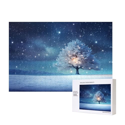Phayah Snowy Christmas Eve Puzzles 300 Teile für Puzzle, Holzpuzzle für Familie und Freunde, Heimdekoration, Wandkunst, 39,9 x 27,9 cm Phayah Snowy Christmas Eve Puzzles 300 Teile für Puzzle, Holzpuzzle für Familie und Freunde, Heimdekoration, Wandkunst, 39,9 x 27,9 cm von PHAYAH