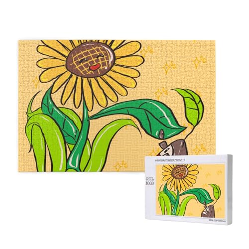 Phayah Sonnenblumenkerne und Sonnenblumen, Puzzle, 1000 Teile für Puzzle, Holzpuzzle für Familie, Freunde, Heimdekoration, Wandkunst, 29,5 x 50 cm Phayah Sonnenblumenkerne und Sonnenblumen, Puzzle, 1000 Teile für Puzzle, Holzpuzzle für Familie, Freunde, Heimdekoration, Wandkunst, 29,5 x 50 cm von PHAYAH