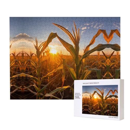 Phayah Sorghum Puzzles 500 Teile für Puzzle, Holzpuzzle für Familie, Freunde, Heimdekoration, Wandkunst, 50,4 x 38,1 cm von PHAYAH