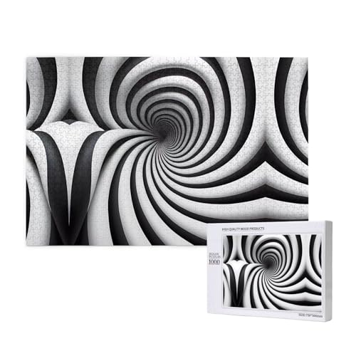 Phayah Spirale optische Täuschung, Gif-Puzzles für Erwachsene, 1000 Teile, Heimdekoration, Geburtstagsparty für Männer und Frauen, 29,5 x 50 cm von PHAYAH