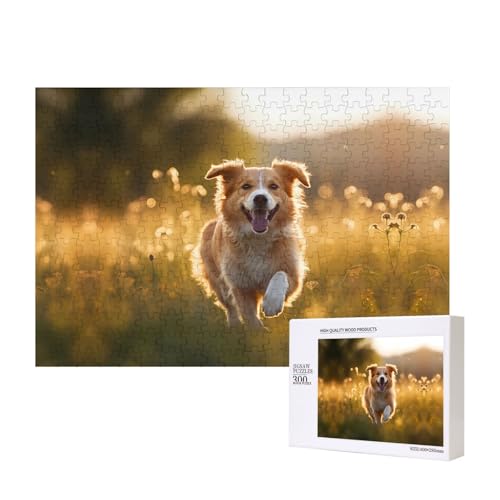Phayah Stampeding Dog Puzzles 300 Teile für Puzzle, Holzpuzzle für Familie und Freunde, Heimdekoration, Wandkunst, 39,9 x 27,9 cm von PHAYAH