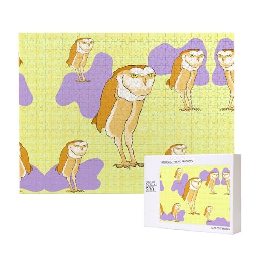 Phayah Stehende Eule, Puzzle, 500 Teile, Holzpuzzle für Familie, Freunde, Heimdekoration, Wandkunst, 20,4 x 38,1 cm von PHAYAH