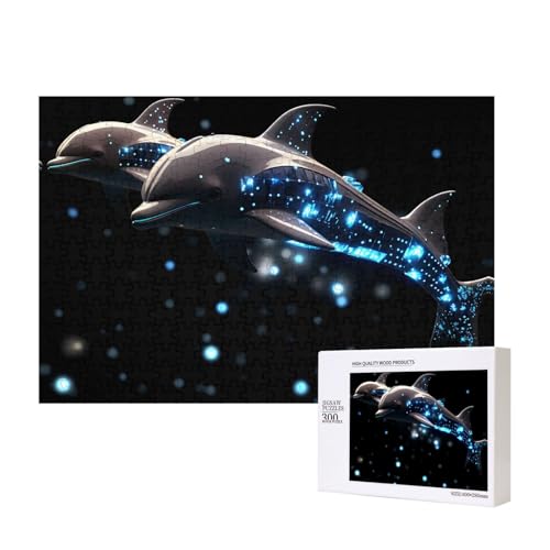 Phayah Sternenlicht-Delfin-Puzzles für Erwachsene, 300 Teile, Heimdekoration, Geburtstagsparty für Männer und Frauen, 15,7 x 27,9 cm Phayah Sternenlicht-Delfin-Puzzles für Erwachsene, 300 Teile, Heimdekoration, Geburtstagsparty für Männer und Frauen, 15,7 x 27,9 cm von PHAYAH