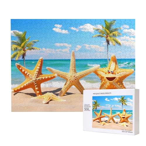 Phayah Strand-Seestern-Muster, Puzzle, einzigartiges Puzzle, Wandkunst, Bild für Heimdekoration, 500 Stück von PHAYAH