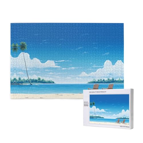 Phayah Strandliegen-Puzzles für Erwachsene, 1000 Teile, Heimdekoration, Geburtstagsparty für Männer und Frauen, 29,5 x 50 cm Phayah Strandliegen-Puzzles für Erwachsene, 1000 Teile, Heimdekoration, Geburtstagsparty für Männer und Frauen, 29,5 x 50 cm von PHAYAH