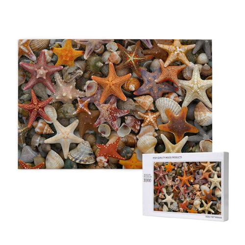 Phayah Strandmuschel-Puzzles für Erwachsene, 1000 Teile, Heimdekoration, Geburtstagsparty für Männer und Frauen, 29,5 x 50 cm von PHAYAH