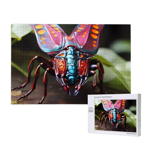 Phayah Strange Insects Puzzle, 1000 Teile für Puzzle, Holzpuzzle für Familie, Freunde, Heimdekoration, Wandkunst, 29,5 x 50 cm Phayah Strange Insects Puzzle, 1000 Teile für Puzzle, Holzpuzzle für Familie, Freunde, Heimdekoration, Wandkunst, 29,5 x 50 cm von PHAYAH